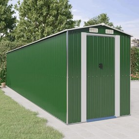 vidaXL Abrigo de jardim 192x855x223 cm aço galvanizado verde