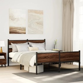 Estrutura cama s/ colchão derivados madeira carvalho castanho