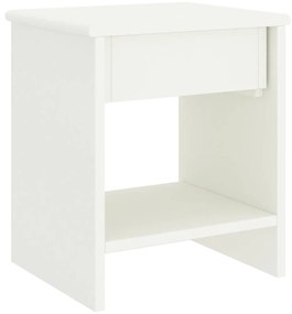 Mesa de cabeceira 35x30x40 cm madeira de pinho maciça branco