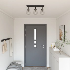 vidaXL Luzes de Teto com Abajur de Vidro Ajustável em Anthracite, E27