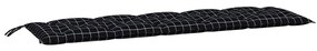 Almofadões p/ banco de jardim 2 pcs tecido oxford xadrez preto