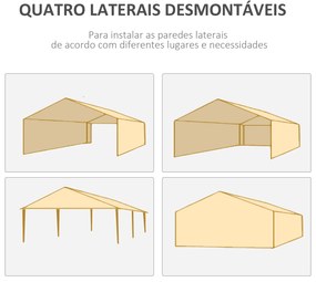 Tenda de Jardim 583x293 cm Tenda de Festas Desmontável com 4 Janelas 2