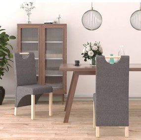 vidaXL Cadeiras de jantar 2 pcs tecido cinzento-claro