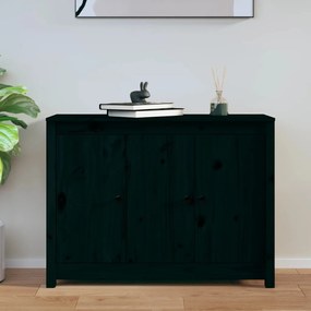 vidaXL Aparador 100x35x74 cm madeira de pinho maciça preto