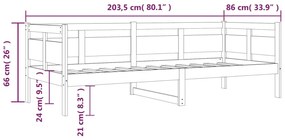 Sofá-cama 80x200 cm madeira de pinho maciça castanho-mel