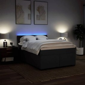Cama com molas/colchão 140x200 cm tecido preto