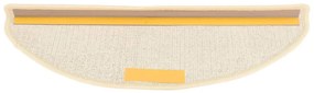 Tapete/carpete para degraus 15 pcs 65x21x4 cm branco e castanho