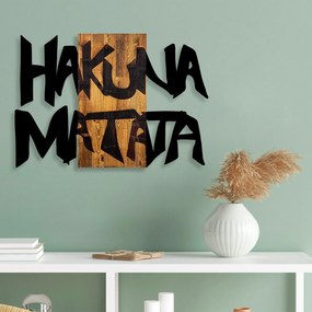 Acessório Decorativo de Parede Hakuna Matata 5 – Preto e Nogueira Clar