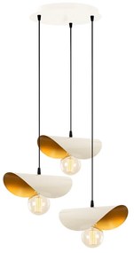 Chandelier Sivani – Branco e Dourado – Diâmetro 45 cm, Altura 106 cm