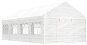 vidaXL Gazebo com telhado 8,92x4,08x3,22 m polietileno branco