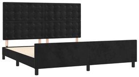 Estrutura de cama c/ cabeceira 180x200 cm veludo preto
