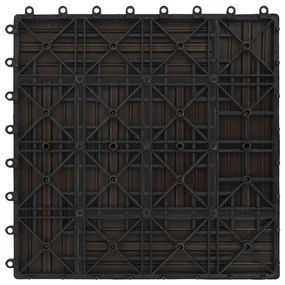 Ladrilhos de pavimento 22 pcs WPC 2m² 30x30 cm castanho-escuro