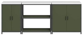 Conjunto de Armazenamento de Cozinha 3 pcs Verde Oliva