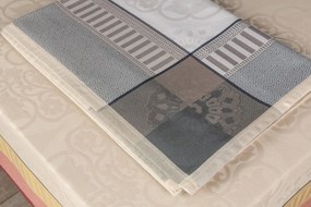 Toalhas de mesa anti nódoas 100% algodão - Malta da Fateba: Cinzento 1 Toalha de mesa 180x350 cm