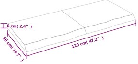 Prateleira de parede 120x50x6 cm carvalho tratado cinza-escuro