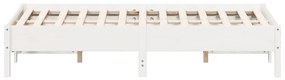 Cama sem colchão 140x190 cm madeira de pinho maciça branco