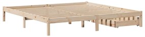 Cama sem colchão 200x200 cm madeira de pinho maciça