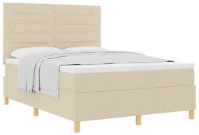 Cama Box Spring com Colchão Creme 140x200 cm Tecido