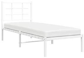 Estrutura de cama com cabeceira 80x200 cm metal branco