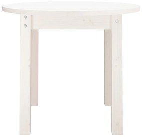 Mesa de centro Ø 55x45 cm madeira de pinho maciça branco