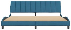 Estrutura de cama c/ cabeceira 200x200 cm veludo azul