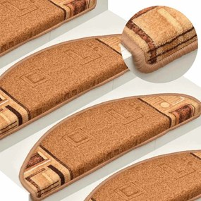 Tapetes de escadas adesivos 5 pcs 65x21x4 cm bege
