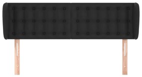 Cabeceira cama abas couro artificial 147x23x78/88 cm preto