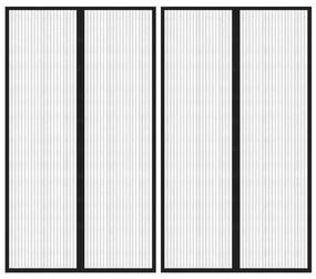 vidaXL Cortinas de porta anti-insetos magnéticas 2 pcs 200x80 cm preto