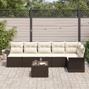 Conjunto de Sofá de Jardim vidaXL de 6 Peças com Almofadas Rattan Poli