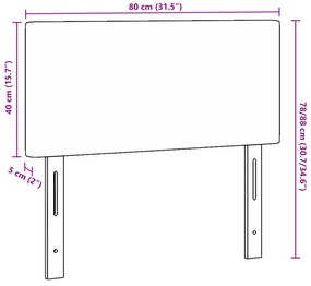 Cabeceira vidaXL Design Simples Cinza Escuro 80 cm Tecido Cordenoy