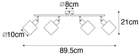 Refletor de teto em aço com abajur branco 4 luzes reguláveis - Hetta Moderno,Design