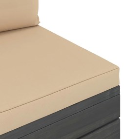 2 pcs conjunto lounge de paletes com almofadões pinho maciço