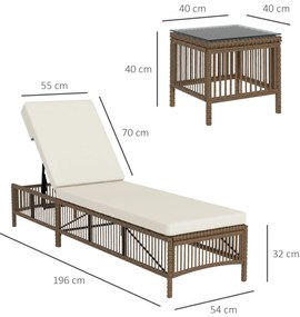 Conjunto de 2 Espreguiçadeiras de Jardim Espreguiçadeiras de Vime Sint