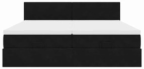Estrutura de cama otomana com colchões 160x200 cm veludo preto