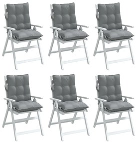 Almofadões cadeira encosto baixo 6 pcs tecido oxford cinzento