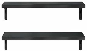 Prateleiras de parede 2 pcs 75x23,5 cm aço inoxidável prateado