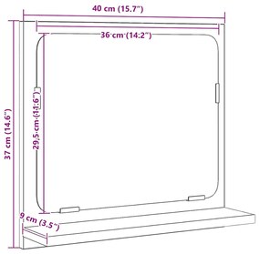 Espelho de Casa de Banho 40x10,5x37 cm derivados de madeira carvalho p