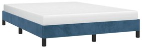 Estrutura de cama 140x190 cm veludo azul-escuro