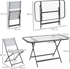 Conjunto de Refeição Mesa e 4 Cadeiras Dobráveis Conjunto de Refeição