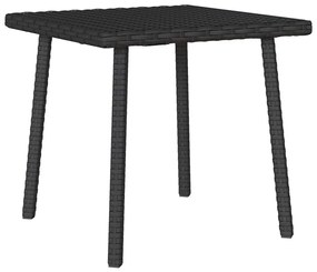 Mesa de centro de jardim retangular 40x40x37 cm vime PE preto