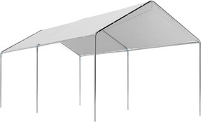Outsunny Tenda de garagem 3x6 m Impermeável com Toldo de Tecido PE e Estrutura de Aço Galvanizado Branco | Aosom Portugal