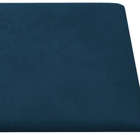 Painel de parede 12 pcs 90x15 cm veludo 1,62 m² azul