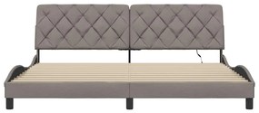 Estrutura de cama com LED sem colchão 200x200 cm tecido