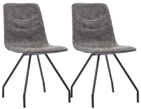 vidaXL Cadeiras de jantar 2 pcs couro artificial castanho-escuro