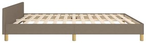 Cama sem colchão 160x200 cm tecido castanho-acinzentado