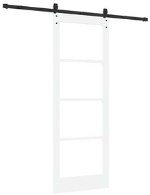Porta Deslizante vidaXL com Conjunto de Ferragens Branca 78x211 cm Mad