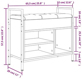 Banco sapateira 65,5x32x57,5cm derivados madeira carv. castanho