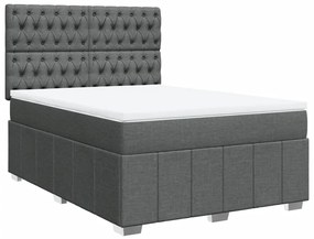 Cama com molas/colchão 140x200 cm tecido cinzento-escuro