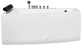 Banheira de hidromassagem de canto versão à direita em acrílico branco 182 x 122 cm SERRANA Beliani