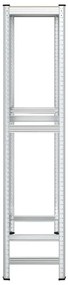 Prateleira para pneus de 2 camadas prateada 110x40x180 cm aço